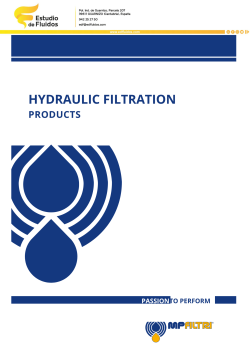 Portada catálogo MP Filtri filtración hidráulica
