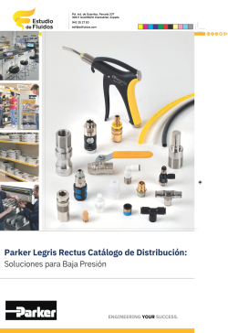 Portada catálogo parker legris rectus soluciones para baja presión