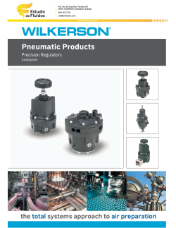 Portada catálogo wilkerson reguladores de precisión neumática